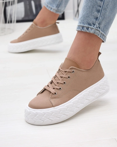 Baskets de sport marron clair à plateforme Saddol- Footwear