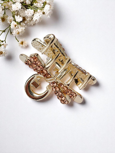 Royalfashion Barrette avec Strass Barrette Dorée