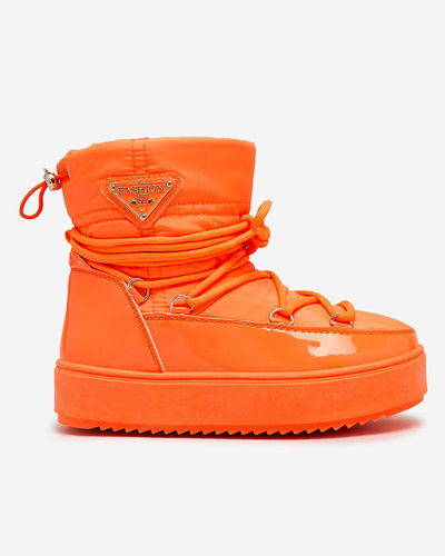 Royalfashion Chaussures à enfiler pour enfants a'la snow boots en orange néon Asifa