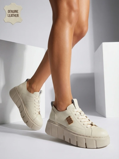 Sneakers de sport pour femmes en cuir naturel Sacerr