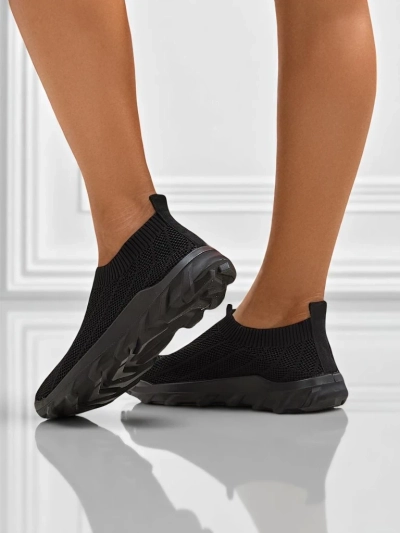 Baskets pour femmes Andromeda Nero – chaussures textiles noires légères à semelle plate