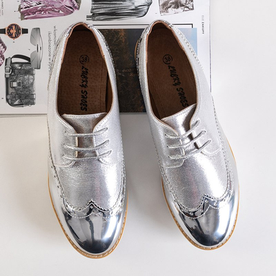 OUTLET Chaussures à lacets argentées pour femmes Narvi - Footwear