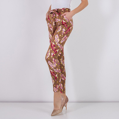 Treggings plumes marron femme - Vêtements