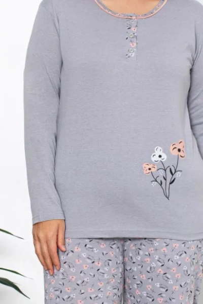 Royalfashion Cotton femmes pyjama floral 2 pièces GRANDE TAILLE