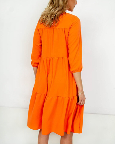Robe midi femme orange - Vêtements