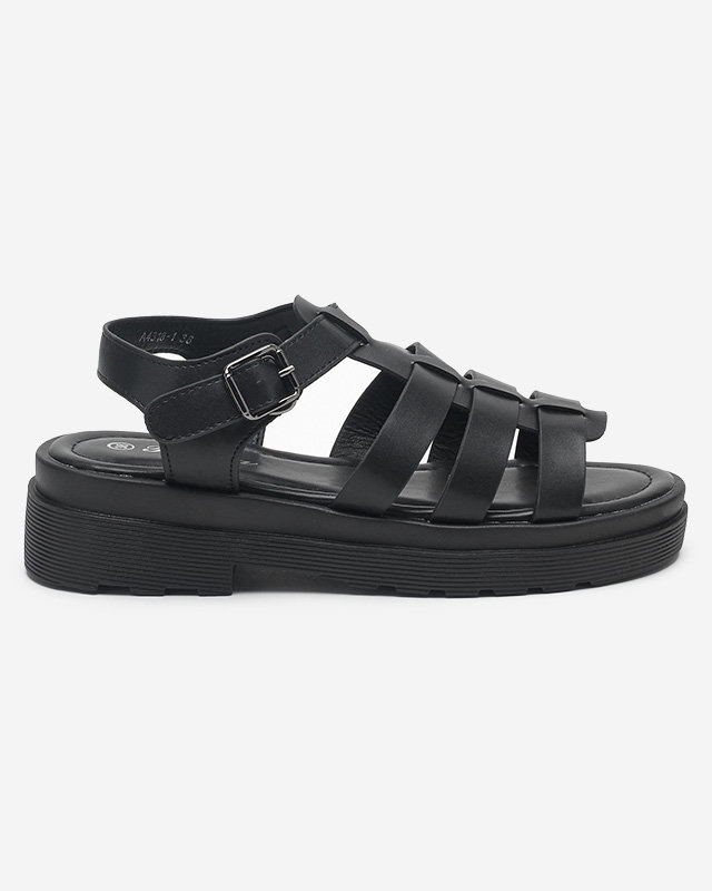 OUTLET Sandales noires pour femme sur semelle plus épaisse Gacino - Footwear