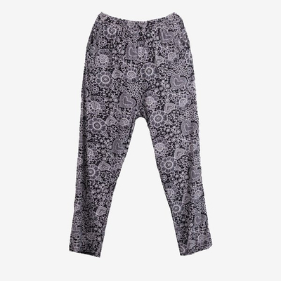 Pantalon femme alladines à motifs noirs - Vêtements 1