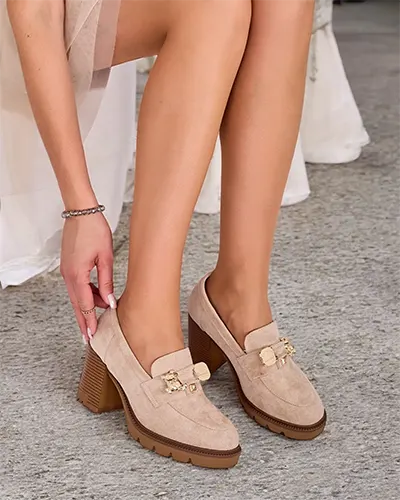 Royalfashion Mocassins à talons hauts pour femme Nezii