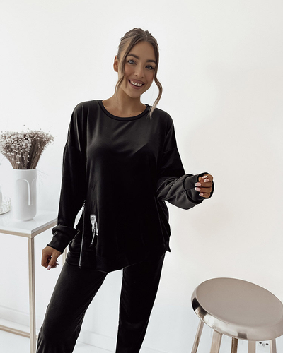 Royalfashion Ensemble de survêtements pour femme en velours noir