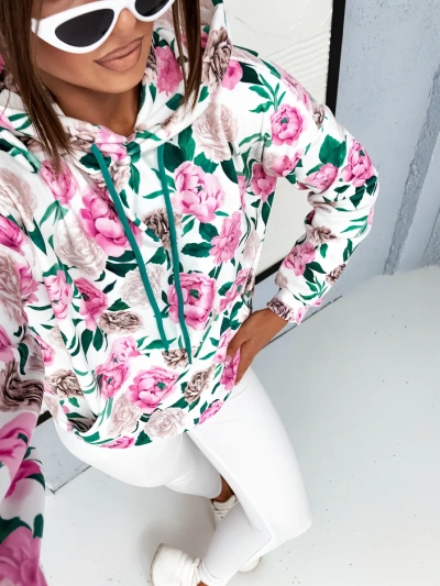 Sweatshirt floral pour femmes a'la velours