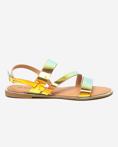 Sandales holographiques dorées pour femmes Ajazz- Footwear