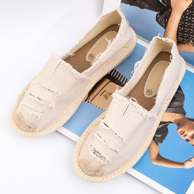 Espadrilles beiges pour femmes avec découpes Riev - Chaussures