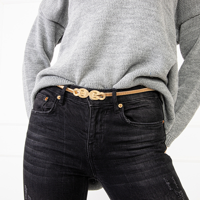 Ceinture élastique pour femme dorée avec décoration - Accessoires