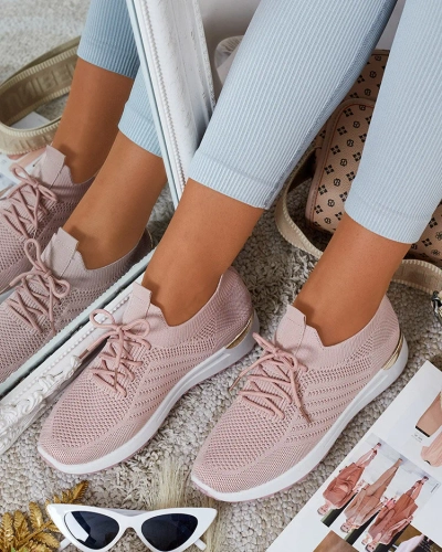 Royalfashion Chaussures de sport en tissu pour femmes Amgent