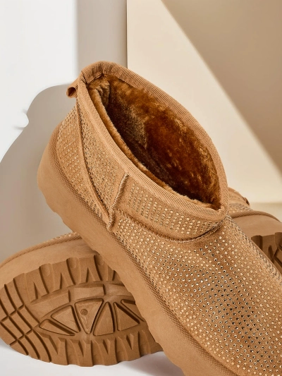 Royalfashion Bottes de neige pour femmes beige à la mode UGGs Corob
