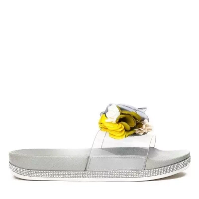 OUTLET Chaussons gris avec fleurs décoratives de Novia - Chaussures