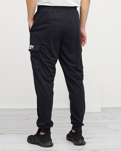 Pantalon de survêtement homme bleu marine avec poches - Vêtements