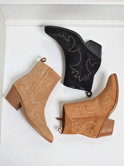 Bottines femme style santiags Velvet Ash – à talons