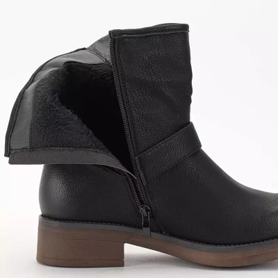 OUTLET Boots femme noires à boucle Invyse - Chaussures