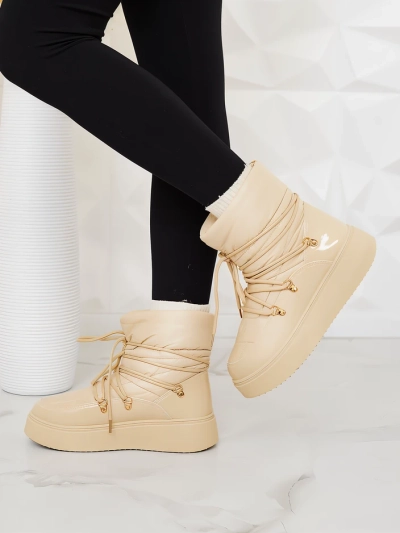 Royalfashion Bottes de neige à enfiler pour femme en beige Dabenda