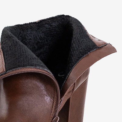 Bottines femme Santiago marron avec fermeture éclair décorative - Footwear