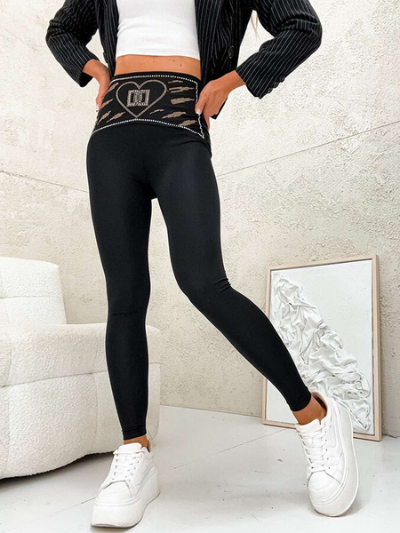 Royalfashion Leggings pour femmes avec zircons