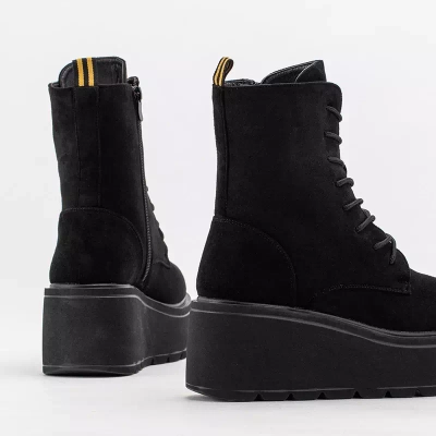 OUTLET Bottines compensées noires Jeanne - Chaussures