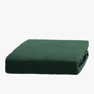 Drap en coton vert avec une bande élastique 200x220 - Feuilles