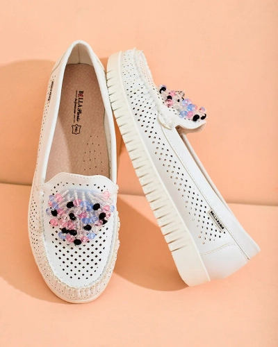 Royalfashion Mocassins ajourés perlés pour femme Namis