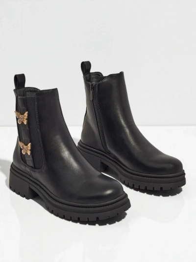 Bottines Bravelle en cuir écologique pour femmes avec papillons