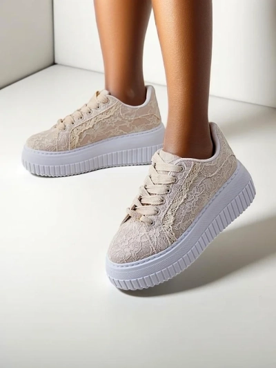 Royalfashion Baskets Femme Sport avec Lacets Coronna