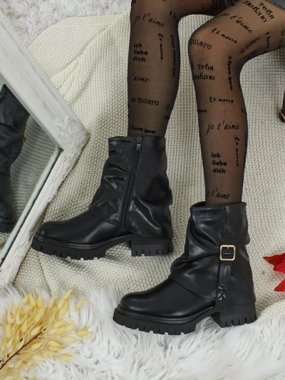 Bottines hautes pour femmes en cuir écologique Lunara