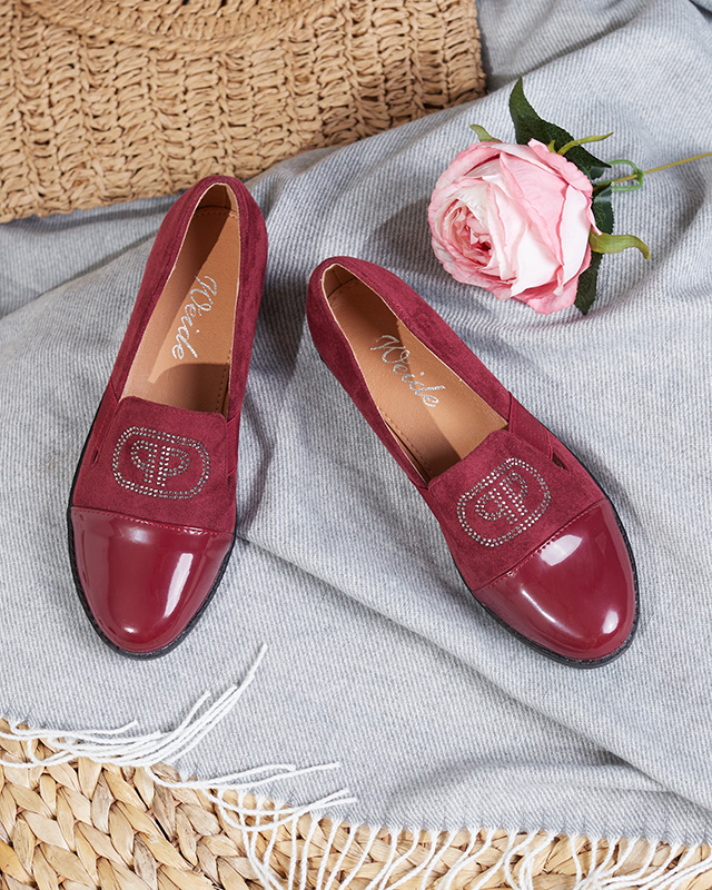 Mocassin femme bordeaux bout Velqi verni - Footwear