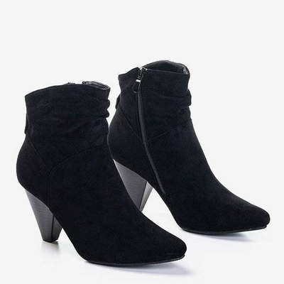 OUTLET Bottines noires à talon triangulaire Lika - Footwear