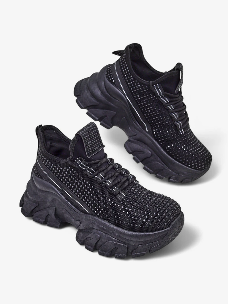 Royalfashion Baskets de Sport pour Femmes avec Strass Blysco