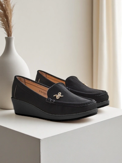 Royalfashion Mocassins pour femmes sur une petite semelle compensée Lomman