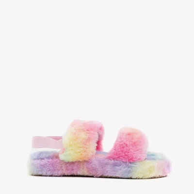 Babouches femme multicolores en fourrure Narda - Footwear