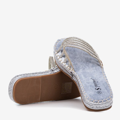 Chaussons transparents bleu clair avec zircone cubique Noumeia - Footwear