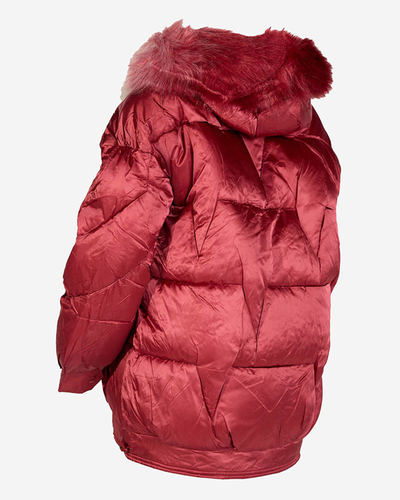Veste d'hiver pour femme marron avec garniture en duvet synthétique - Vêtements