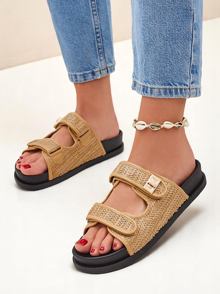 Sandales Royalfashion à enfiler pour femmes avec tresse Delibeli