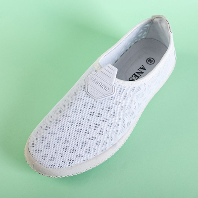 Sneakers femme blanches ajourées slip on Agla - Chaussures