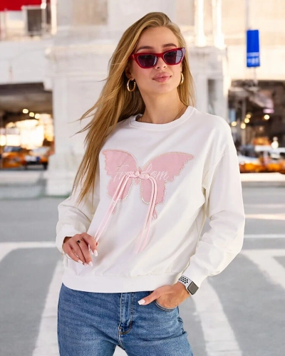 Royalfashion Sweat-shirt en coton à imprimé fin pour femme