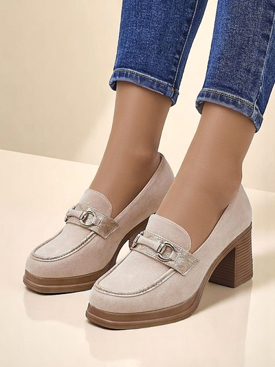 Mocassins à talon bloc pour femmes Royalfashion Apareus