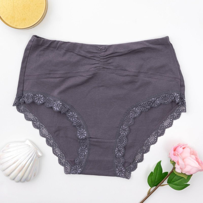 Culotte femme gris foncé avec dentelle PLUS TAILLE - Sous-vêtements