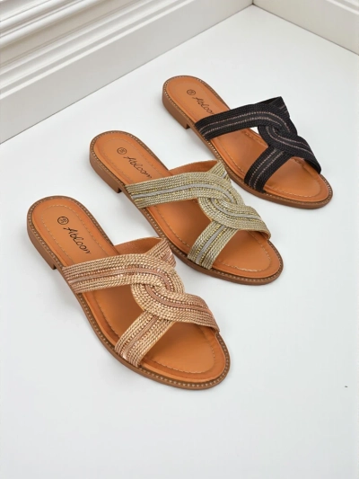 Royalfashion Mules tressées pour femmes Woven Breeze