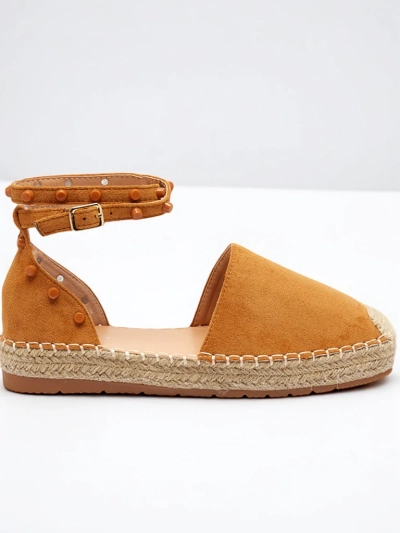 Espadrilles femme marron clair à jets Lonesi - Chaussures