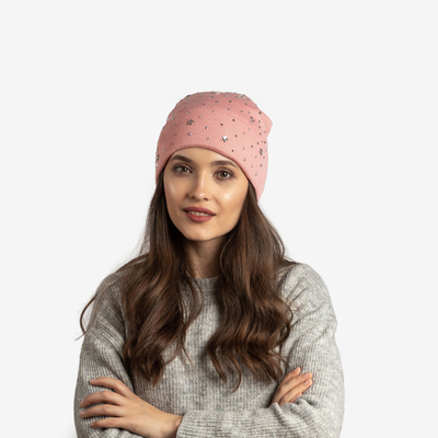 Chapeau rose pour femme avec étoiles et oxydes de zirconium - Accessoires