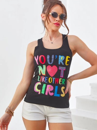 Débardeur en coton Royalfashion pour femmes avec bretelles et imprimés uniques