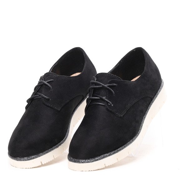 Czarne półbuty z ekologicznego zamszu Mavis- Obuwie