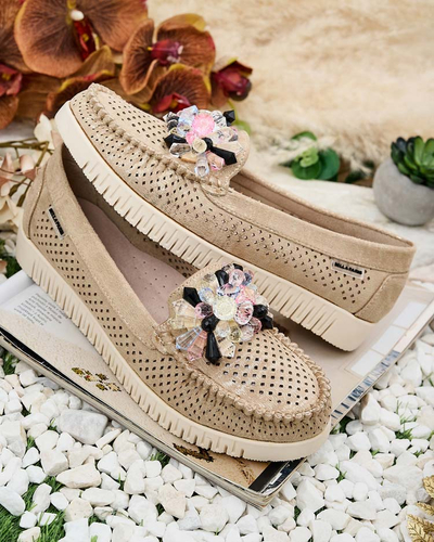 Royalfashion Mocassins ajourés perlés pour femme Nasfali